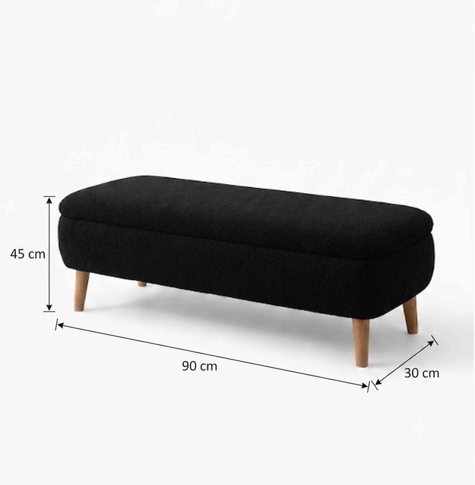 Hanah Home Rena - Banco de almacenamiento negro